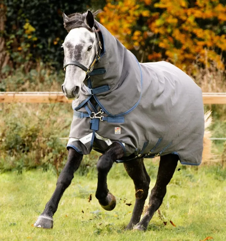 Paiement Scuris Couverture Horseware Rhino Hexstop Plus Vari-Layer Turnout 250g 1000D - 115 cm - Gris / indigo