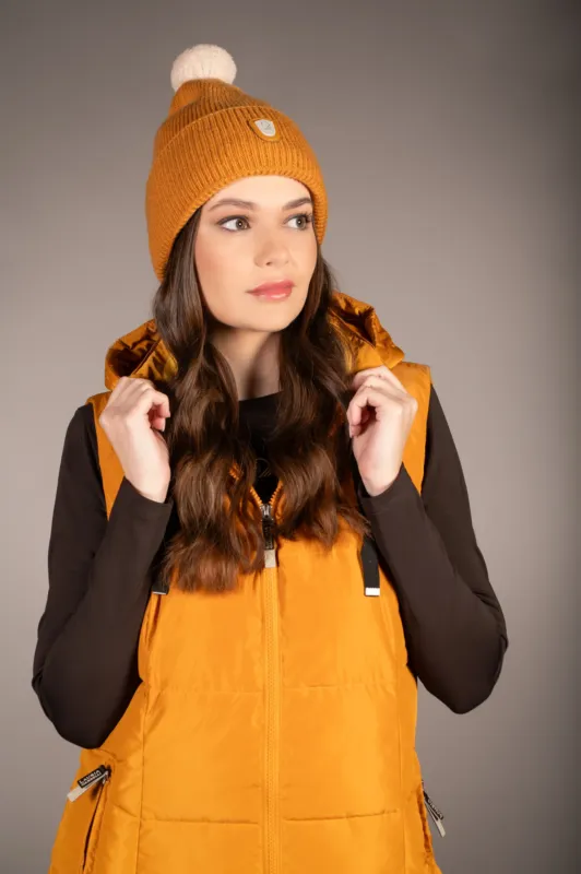 Bonnet tricot Arezzo Lauria Garrelli - Taille unique - Moutarde Promotion Saisonnire