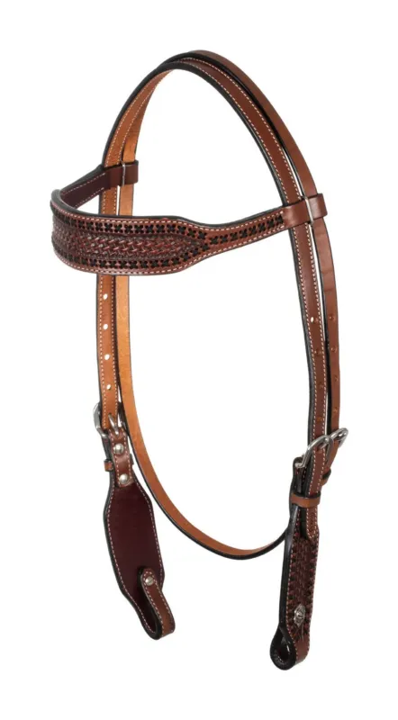 Quantit Limite Bridon western avec large frontal Pool's - Noisette