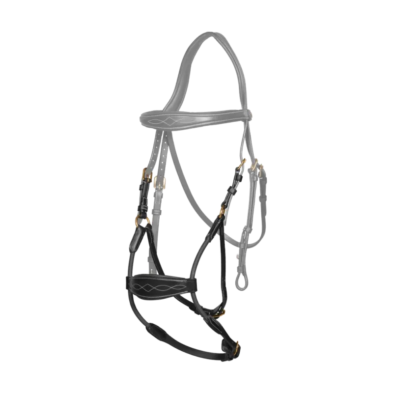 Muserolle Hybride Elastique Dy'on D Collection - Grand cheval - Noir Prix Choc
