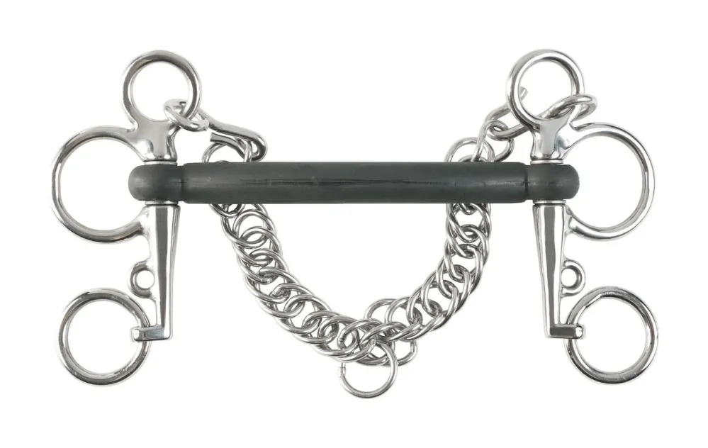 Top Vente Mors Pelham caoutchouc cintr Horze - 105 mm - Noir