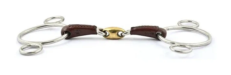 Petit Prix Mors Pessoa Jump'In double brisure recouvert de cuir - 135 mm