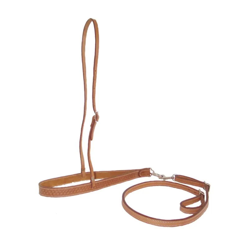 Noseband avec tie down Pool's en cuir basket - Marron fonc Petit Prix