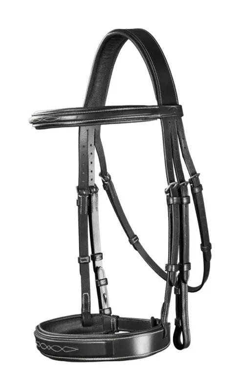 Prix Rduit Bridon Muserolle Large Hunter US Collection by Dy'on - Cheval - Noir