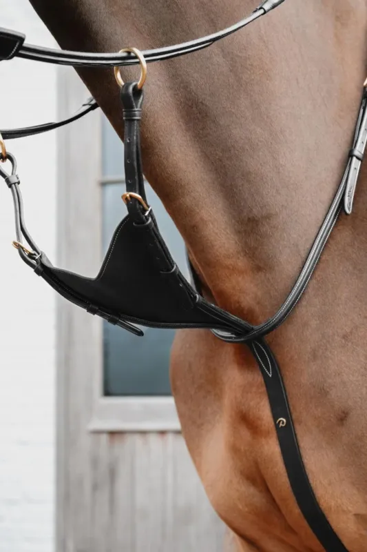 Martingale Pleine Cuir Soft Dy'on D Collection - Cob - Noir Offre Du Jour