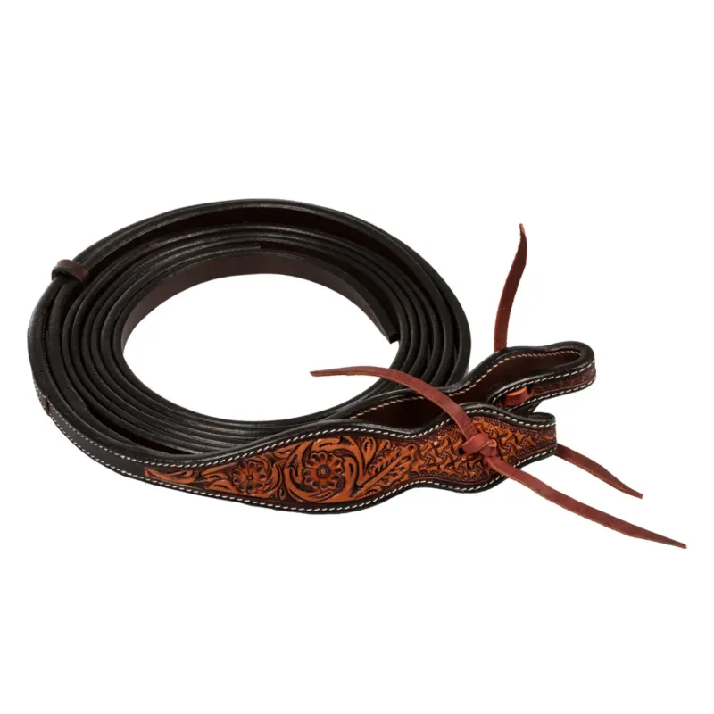 Rnes western avec dcoration florale Pool's - Marron fonc Jusqu puisement Des Stocks