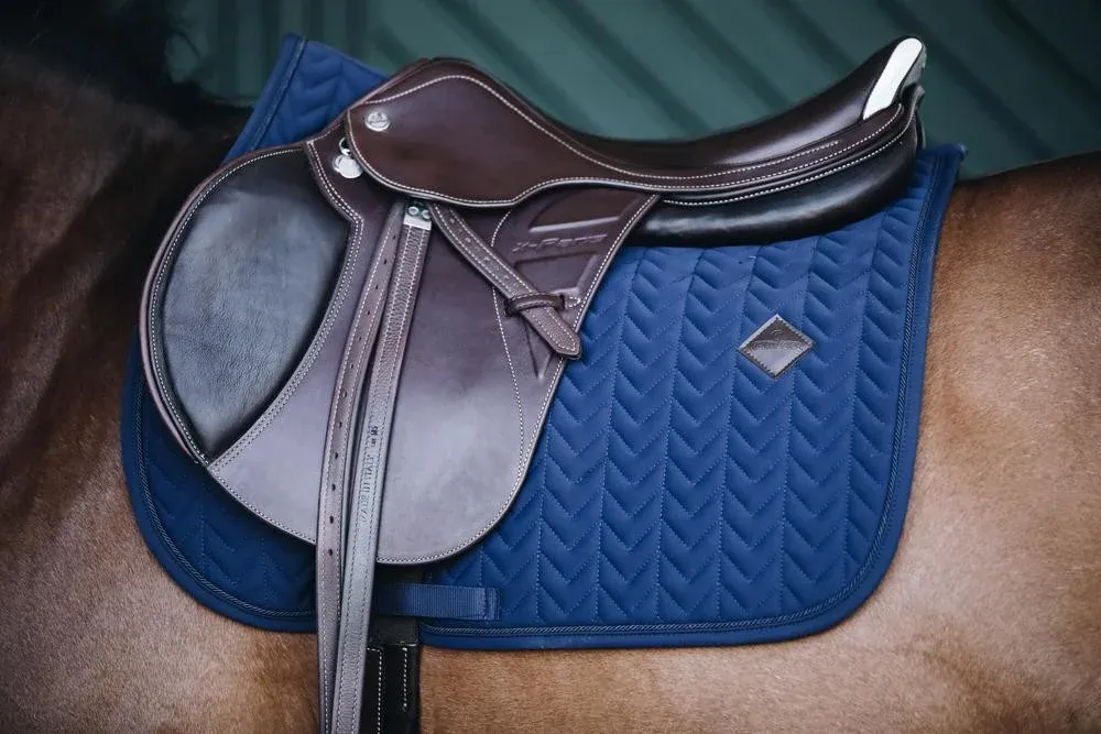 Soldes Tapis de selle Fishbone jumping Kentucky - Cheval - Marine