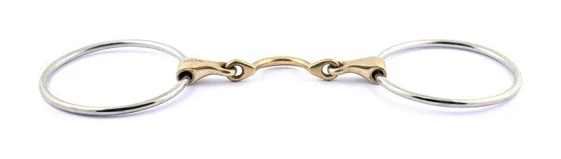 Prix Promo Mors 2 anneaux 90 mm Jump'In double brisure avec passage de langue - 125 mm