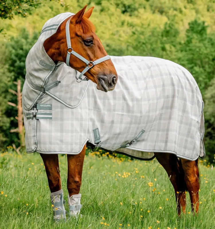Livraison Gratuite Couverture anti-mouches Horseware Newmarket Plus - 145 cm - Charbon de bois witney