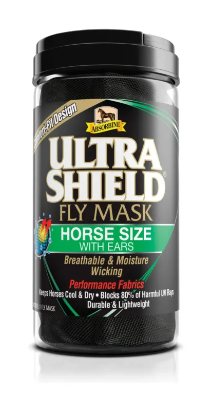 Rduction Masque anti-mouches avec oreilles Absorbine Ultrashield - Cheval de trait