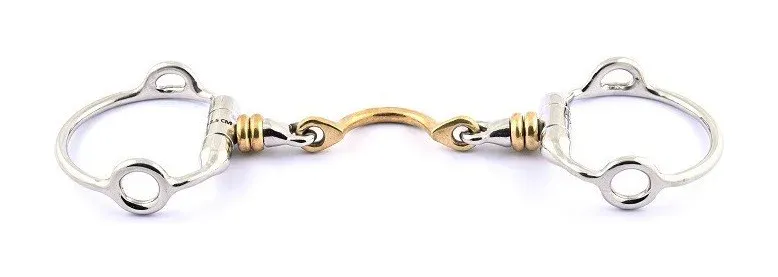 Livraison Gratuite Mors releveur Jump'In olives double brisure rouleaux avec passage de langue - 135 mm