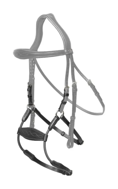 Muserolle Hybride Elastique Dy'on New English Collection - Grand cheval - Noir Nouveaut
