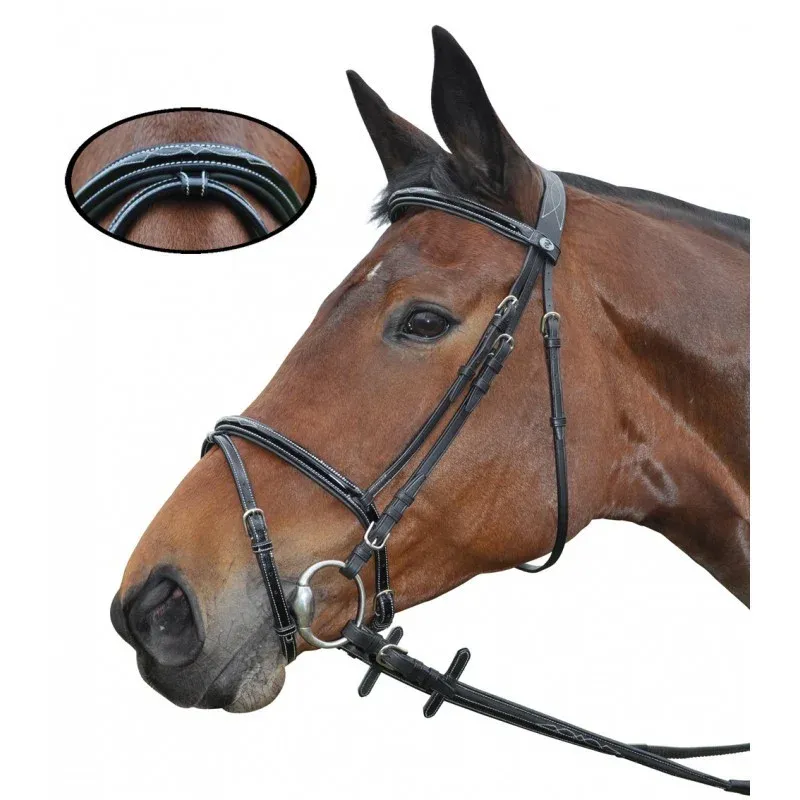 Bridon Nice Combin Privilege Equitation - Poney - Noir Seulement Aujourdhui