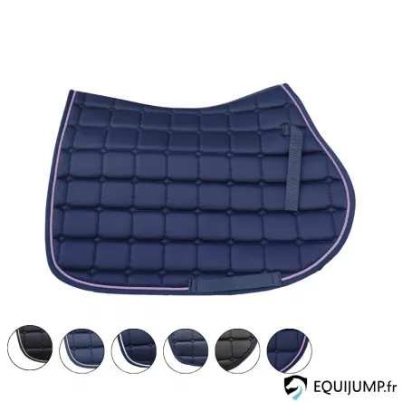 Marque Tapis de selle 1 Corde Equest - MARINE CORDE ROSE BORD MARINE