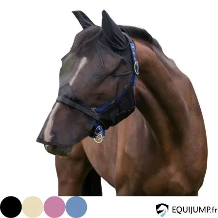 Masque Anti-Mouches Avec Nez Dtachable QHP - ROSE/NOIR - PONEY Nouvel Arrivage