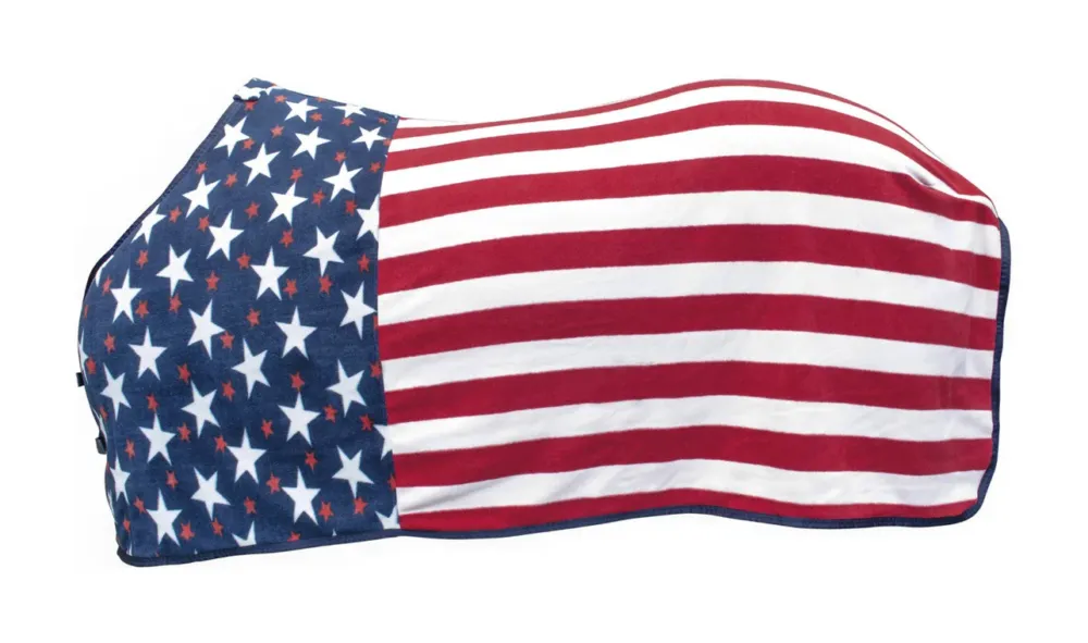 Vente Directe Couverture Western Polaire Antipilling Couleurs USA Modle Chicago Pro-Tech - 95 cm - Drapeau USA