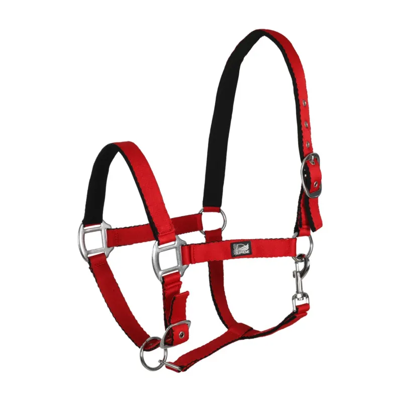 Licol en Nylon Supreme avec Rembourrage Doux, Muserolle et Passant Suprieur - Cheval - Citron Marque