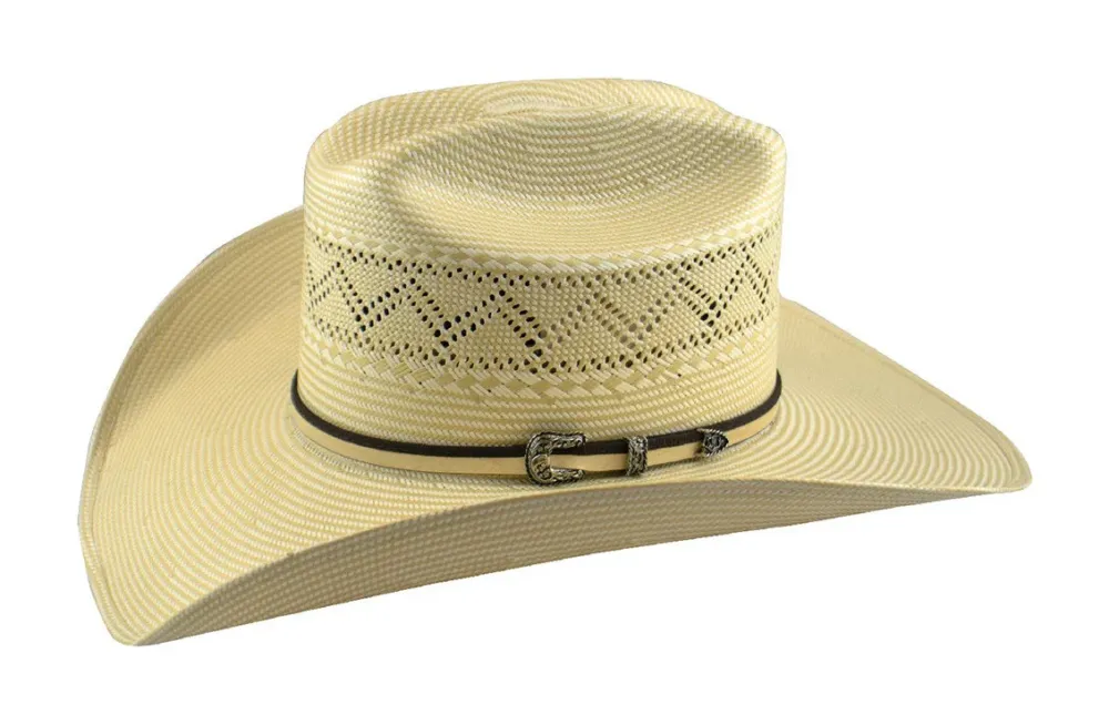 Marque Chapeau Western 30X Bicolore Natama Beige ou Gris Tombstone - 55 cm - Naturel / jaune