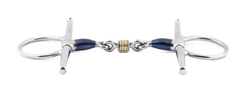 Mors Blue Steel Jump'In aiguilles double brisure avec anneaux en cuivre - 135 mm Affaire Saisir
