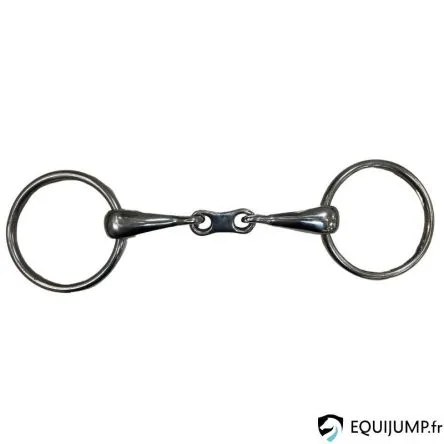 Mors Simple Canon 19mm Double Brisure Lien Plat Proconfort - 125MM - INOX - 19MM Nouveaut