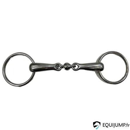 Nouvelle Collection Mors Simple Canon 20mm Double Brisure lien Boule Proconfort - 125MM - INOX - 20MM