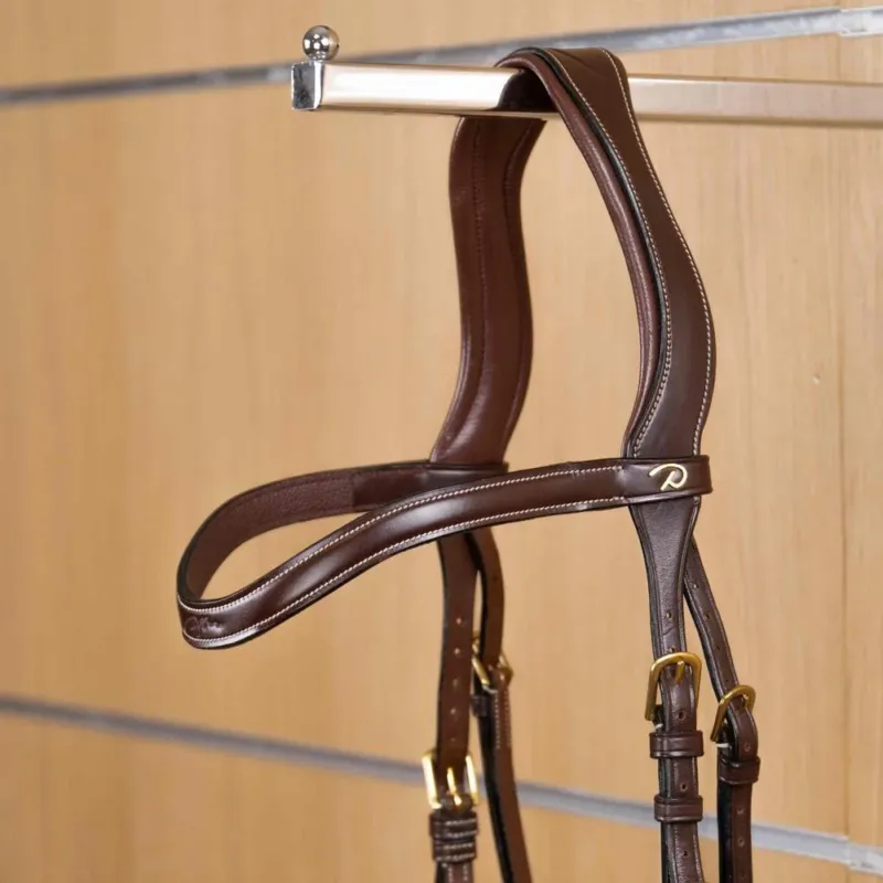Satisfait Ou Rembours Frontal V En cuir Plat D Collection by Dy'on - Grand cheval - Brun