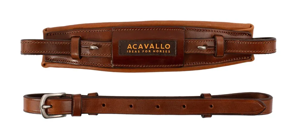 Muserolle Acavallo en cuir pour Hackamore - Cognac Rduction