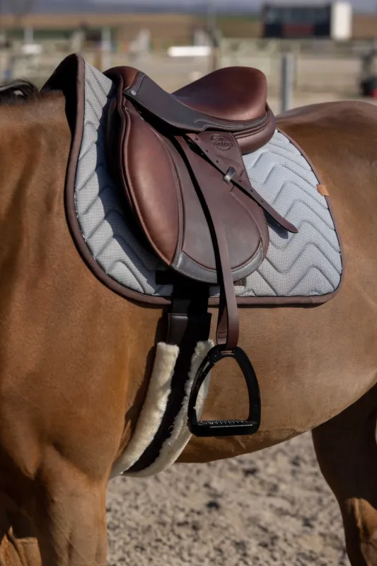 Meilleur Choix Tapis de selle Equithme Tweedytan - Cheval - Blanc