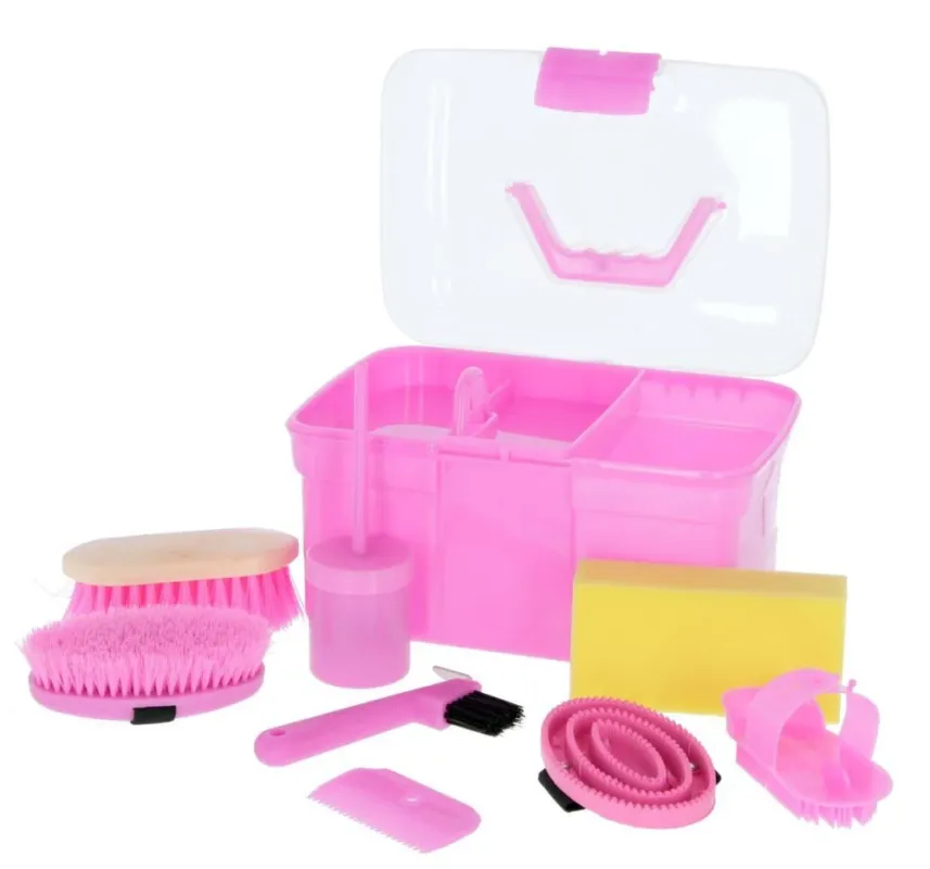 Retour Gratuit Coffret de pansage 8 pices pour enfant Kerbl - Rose