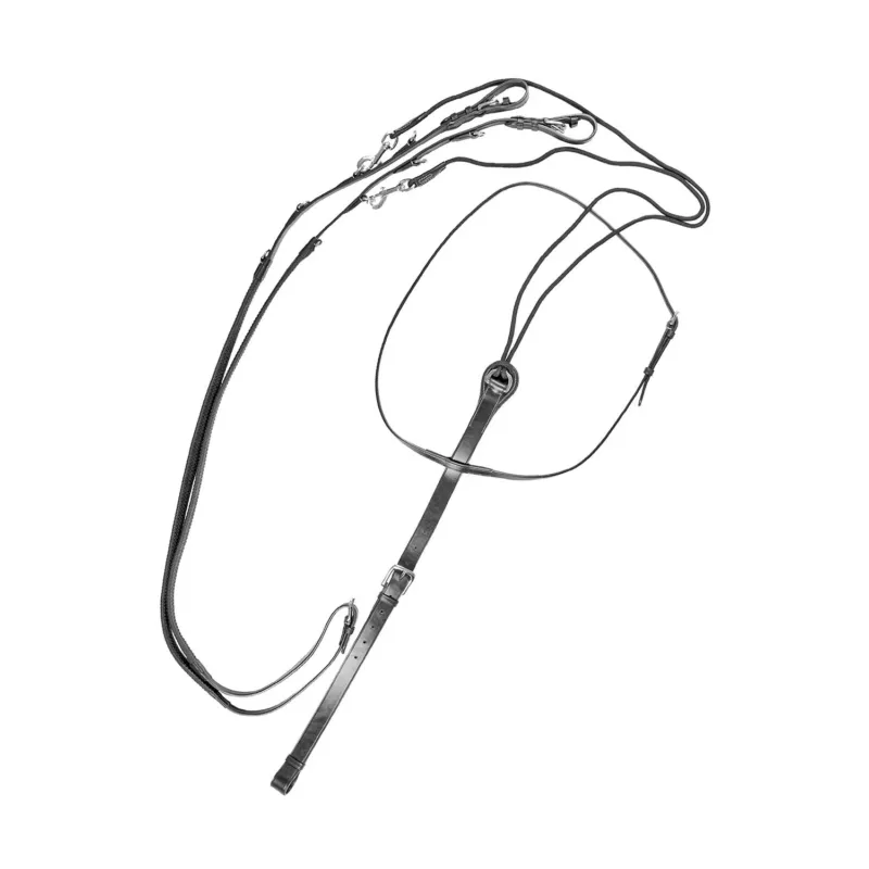 Enrnement Tiedeman en cuir avec martingale Equestro - Cheval - Noir Livraison Gratuite