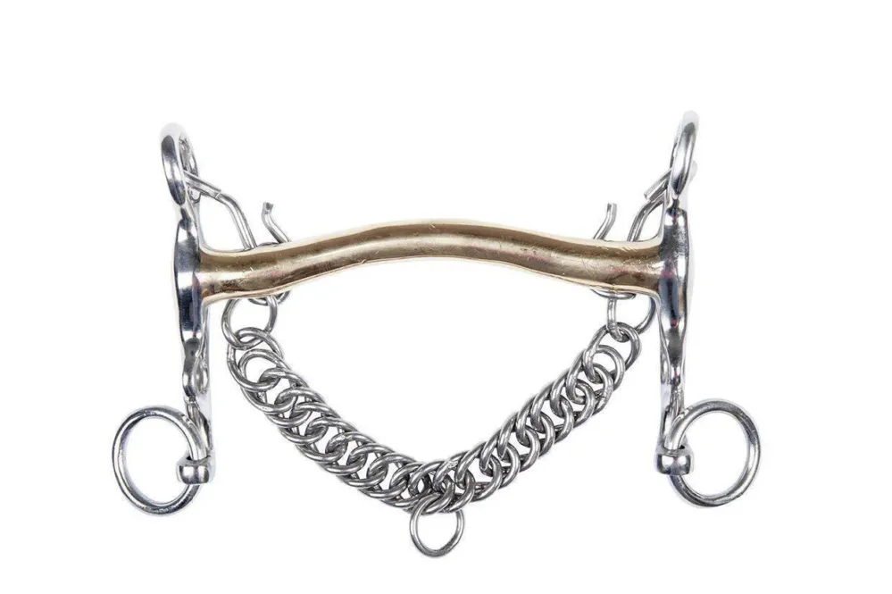 Satisfait Ou Rembours Mors de bride en maillechort 16 mm chane 5 cm HKM - 125 mm - Couleur indicative