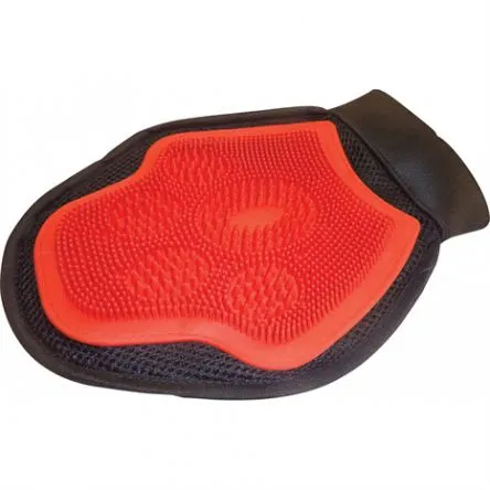 Gant De Pansage/Etrille Hippotonic Noir/Rouge# Bon March