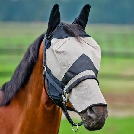Masque Anti Mouches Avec Nez Horze Brun/Noir - PONEY Vente Directe