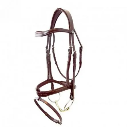 Commande En Gros Bridon Muserolle Combine "Signature By Antares" Marron - COB/PUR-SANG
