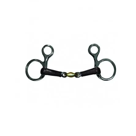 Mors recouvert de Cuir Baucher Double brisure Jump In - 125MM - CUIR - 18MM Affaire Saisir