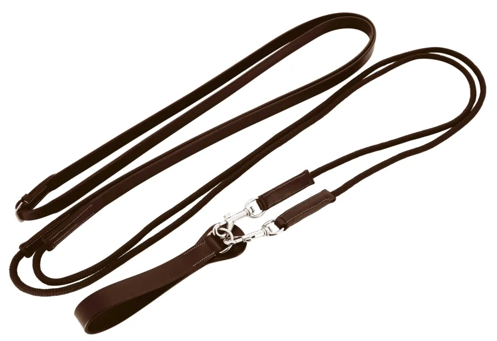 Rnes allemande cuir / corde Norton Pro - Cheval - Havane Retour Gratuit