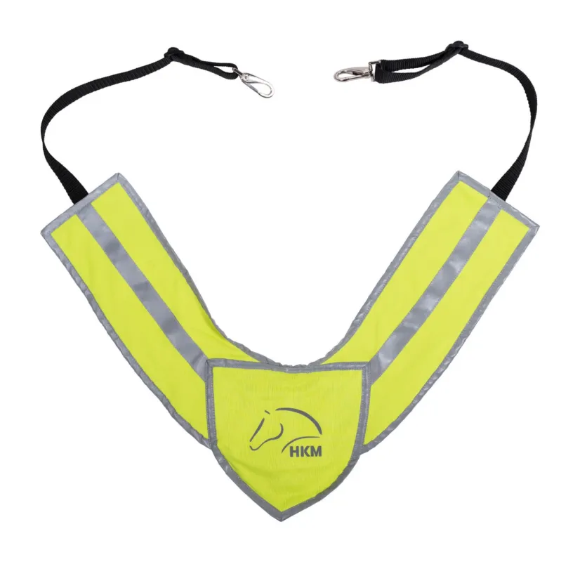 Prix Choc Collier de chasse HKM Reflective - Jaune fluo