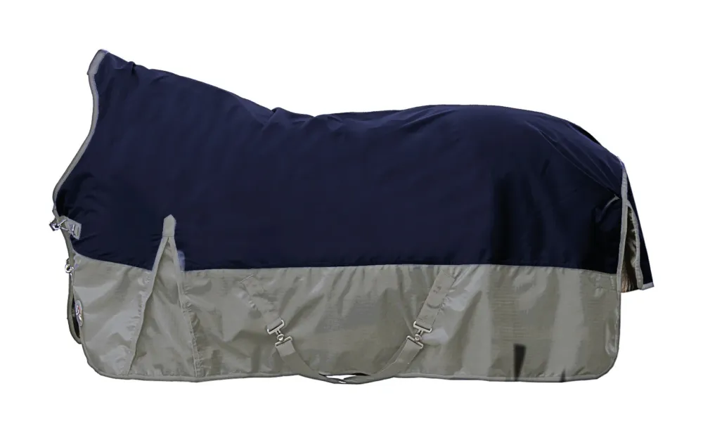 Usine Directe Couverture highneck HKM Winnipeg 1200D 200g - 75 cm - Bleu fonc / gris clair