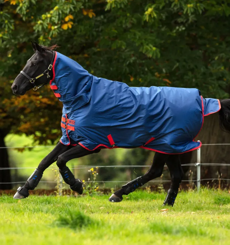 Couverture Horseware Mio All-in-One 350g 600D - 125 cm - Bleu fonc / bleu fonc / rouge Expdi Aujourdhui