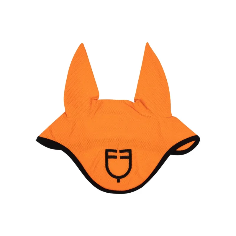 Commande En Gros Bonnet anti-mouches en tissu perfor avec logo Black Line Edition Equestro - Cheval - Orange