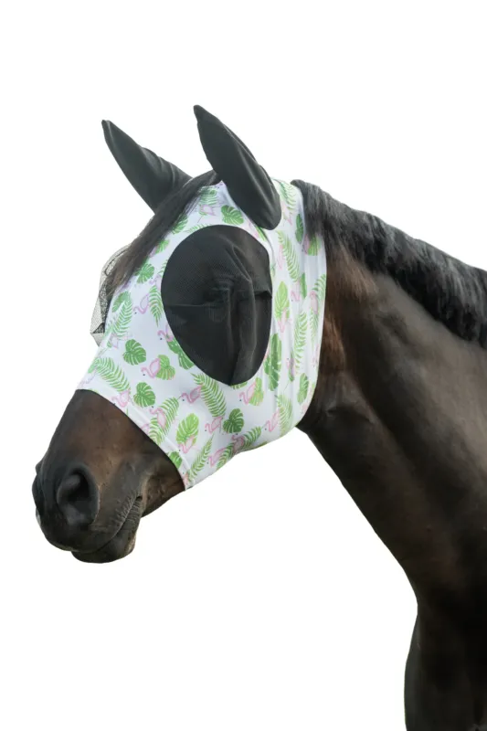 Acheter Direct Masque anti-mouches HKM Flamingo Elastic - Cob - Vert / rose bonbon