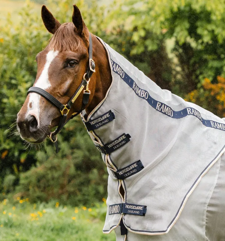 Remise Couvre-cou Horseware Rambo Protector - XL - Argent / marine
