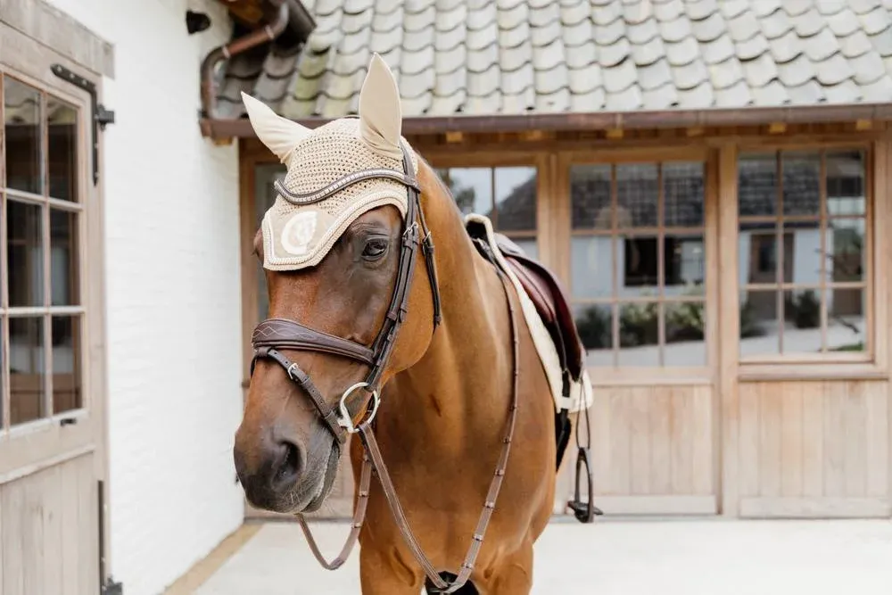Bonnet anti-mouche Wellington 3D Logo rope Kentucky - Cheval - Beige Expdi Aujourdhui