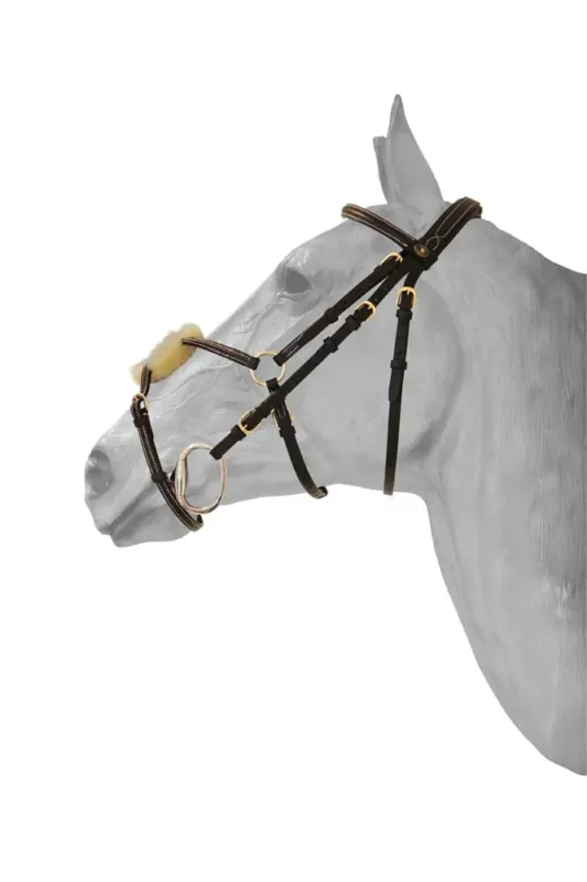 Bridon muserolle mexicaine surpiqu HFI - Cob - Noir Super Prix