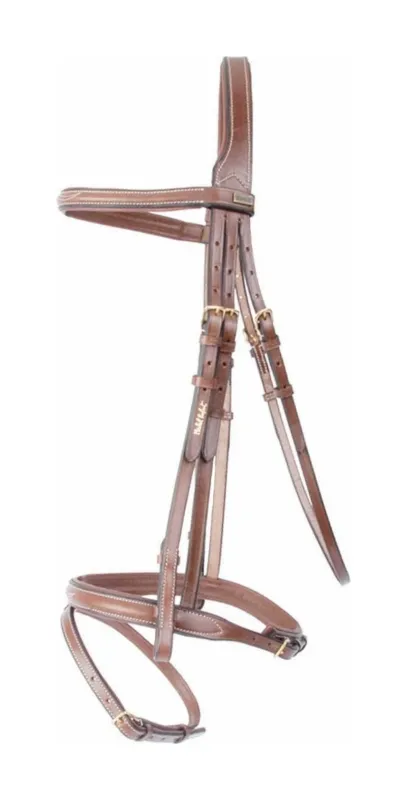 Bridon Kessel T de T ttire triple muserolle combine - Cheval - Tabac Offre Limite