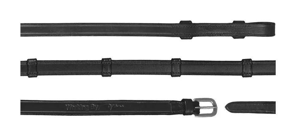 Produit De Marque Rnes de Bride Working by Dy'on Tout Cuir Avec 7 Arretoirs 5/8" - Cheval - Noir
