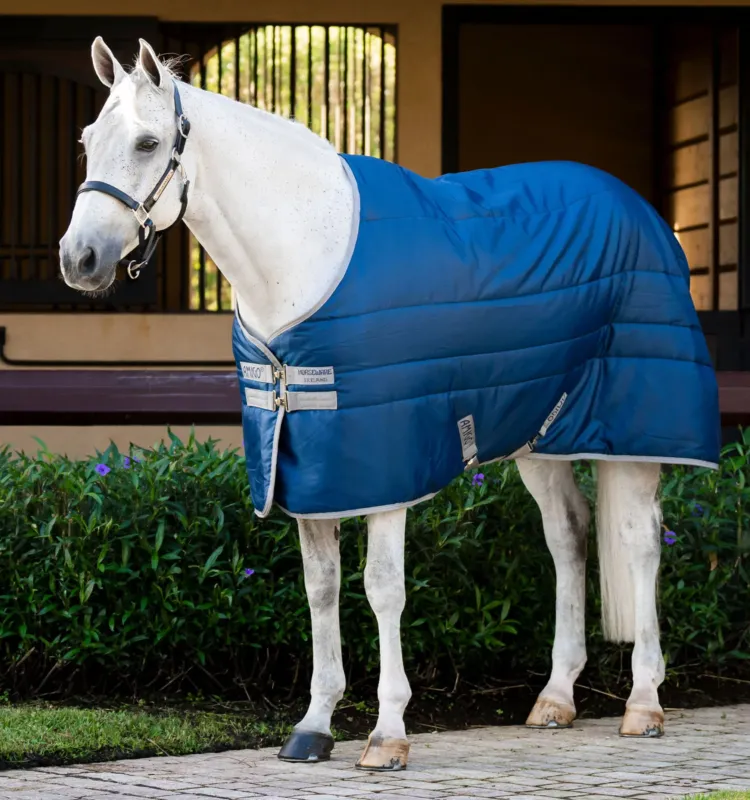 Couverture Horseware Amigo Diamond Insulator 100g 210D - 140 cm - Marine / gris titanium Remise