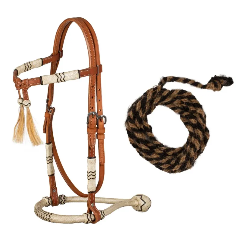 Bridon bosal avec rnes en crins de cheval Pool's Acheter Direct