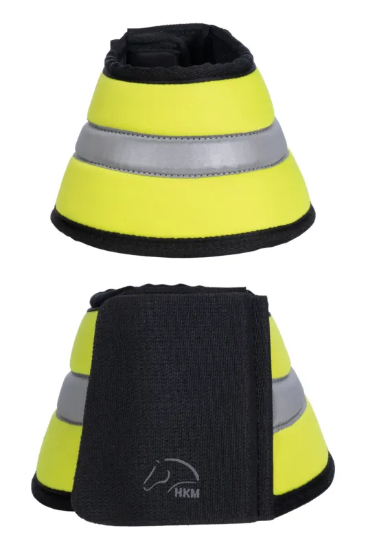 Cloches Reflective HKM - Poney - Jaune fluo Vente Directe