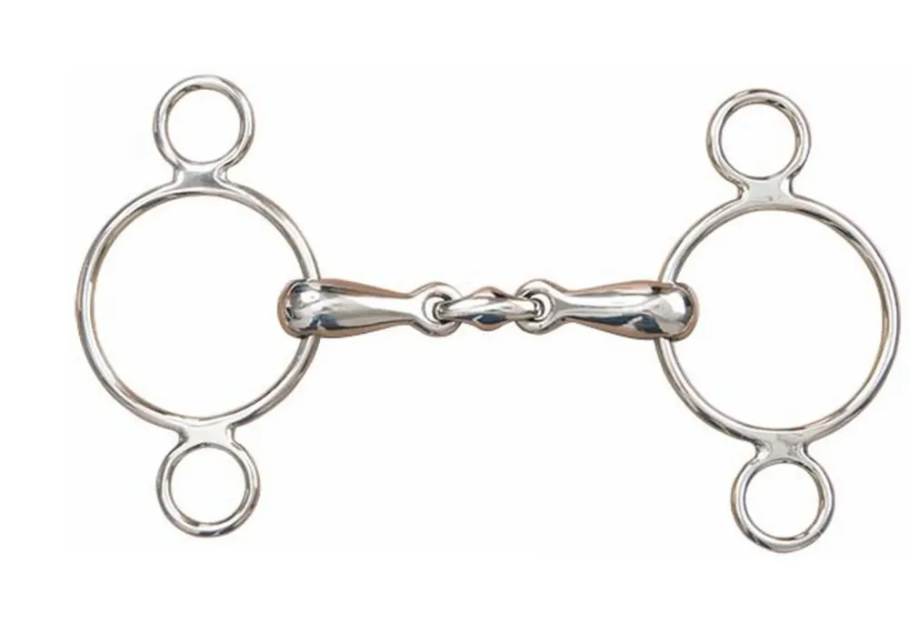 Mors rglable 3 anneaux double brisure T de T - 125 mm Achat Immdiat